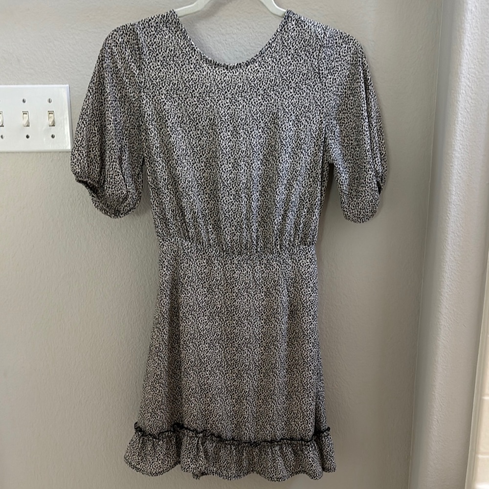 Elegant Black and White Patterned Dress